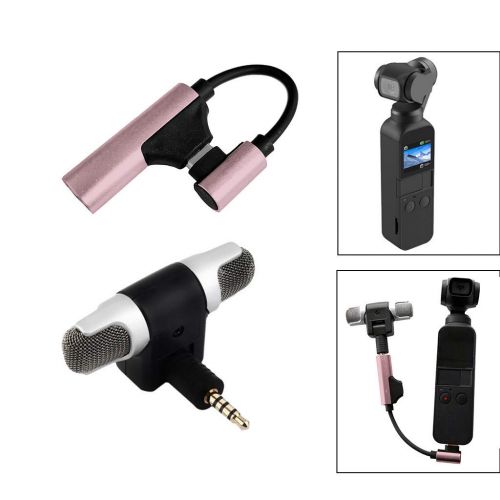  ALIKEEY Kamera Zubehoer Typ C bis 3,5 mm Audio Adapter Externes Funkmikrofon fuer DJI Osmo Pocket