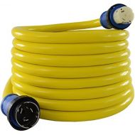 Conntek 50 Amp 125250-Volt Marine Shore Power Extension 4 Wires Cord with Threaded Ring (Yellow 50-Feet)