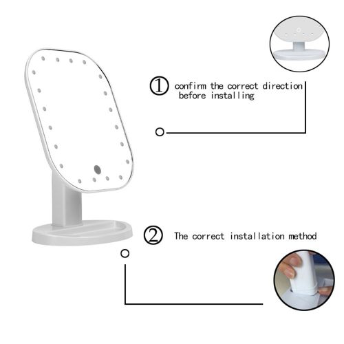  Anself LED Desk Makeup Mirror ABS Touch Screen