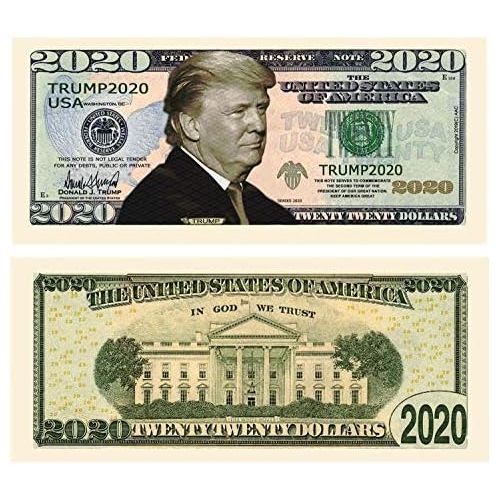  [아마존베스트]American Art Classics Pack of 50 - Donald Trump 2020 Re-Election Presidential Dollar Bill - Limited Edition Novelty Dollar Bill - The Best Gift Or Keepsake for Lovers of Our Great