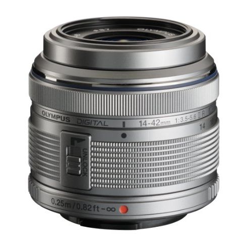  Olympus M.Zuiko 14-42mm II R, Interchangeable Lens for OlympusPanasonic Micro 43 Cameras, Silver