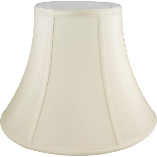 American Pride Lampshade Co. American Pride 10x 20x 14 Round Soft Shantung Tailored Lampshade, Eggshell