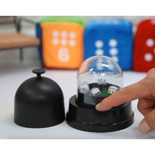  Serendipity Serendiptiy Automatic Dice Rolling Machine Auto Dice Roller Cup with 5 Dices, Battery Operated, 4.3x4.5, Black, Set of 2