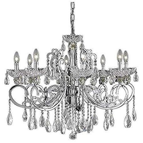  Worldwide Lighting Kronos Collection 8 Light Chrome Finish and Clear Crystal Chandelier 30 D x 26 H Large