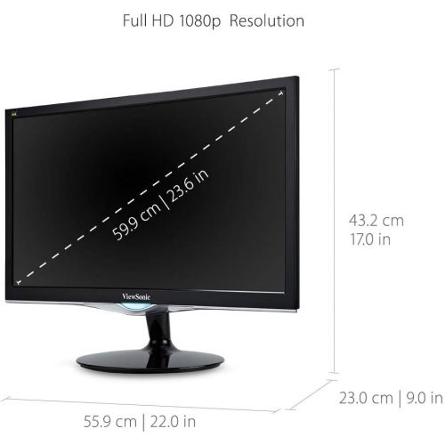  ViewSonic VX2452MH 24 Inch 2ms 75Hz 1080p Gaming Monitor with HDMI DVI and VGA inputs