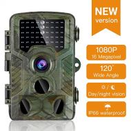 CTUDP Trail Camera 16MP 1080P HD Wildlife Camera Hunter Camera Motion Activated Night Vision 65ft 46PCS IR LEDs with 120° Wide Angle, 2.4 LCD Screen,IP66 Waterproof for Wildlife Surveill