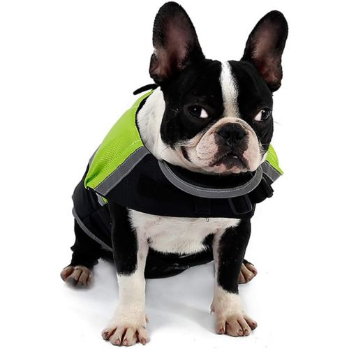  Kismaple Dog Life Jacket Safety Adjustable Reflective Waterproof Pet Puppy Small Dog Lifesaver Vest Coat with Handle, Dogs Life Vest for Swimming Surfing Preserver Float Coat