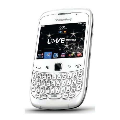 블랙베리 BlackBerry Curve 3G 9300 White WiFi Unlocked QuadBand Cell Phone