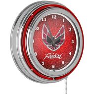 Trademark Gameroom Pontiac Firebird Red Chrome Double Ring Neon Clock, 14