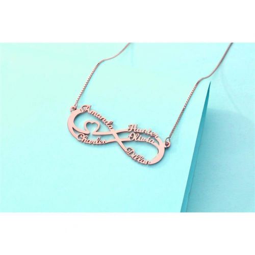  Getname Necklack Getname Necklace Sterling Silver Eternal Infinity Personalized 5 Name Necklace Customized Made Name Pendant Necklace