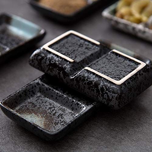  Best Quality - Dishes & Plates - 1pc Rectangular Ceramic Tray Divided Sauce Dish Sushi Plate Dinner Plates Ceramic Plate - by SeedWorld - 1 PCs
