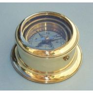 Stanley London Round Gimbaled Brass Desk Compass