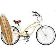 FITO Anti-Rust Aluminum frame, Fito Marina Alloy 7-speed - Vanilla, womens 26 Shimano Equipped Beach Cruiser Bike Bicycle