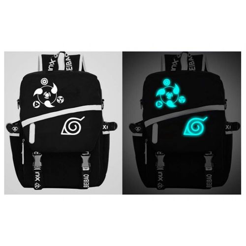  Gumstyle Naruto Anime Cosplay Luminous Laptop Backpack Rucksack Schoolbag Book Bag Unisex Student Black
