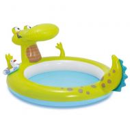 Treslin The Cartoon Crocodile Fountain Baby Inflatable Pool ，Children Swimming Pool，@Light Yellow