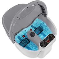 SereneLife Hydro Therapy Foot Bath Massager - Heating Foot Spa with Deep Kneading Shiatsu Massage Ball, Brush, Stone - Roller, Vibration, Bubble, Digital Adjustable Temp - SLFTSP18