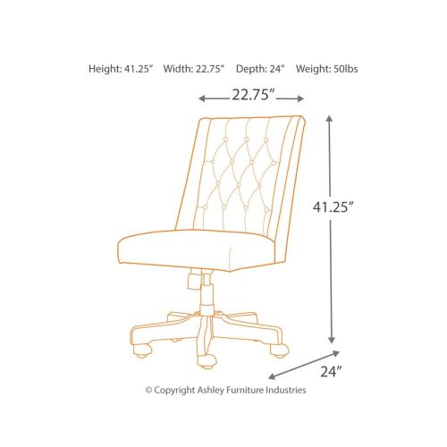  Signature Design by Ashley Ashley Furniture Signature Design - Adjustable Swivel Office Chair - Manual Tilt - Casual - Graphite