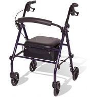 Carex Steel Rollator Walker with Seat and Wheels, Includes Back Support, Rolling Walker for Seniors and Those Needing Assistance Walking, Locking Handbrakes,...