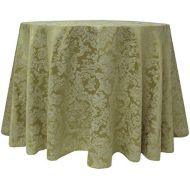Ultimate Textile -10 Pack- Damask Miranda 54 x 96-Inch Oval Tablecloth - Floral Leaf Two-Tone Jacquard Design, Sage Green