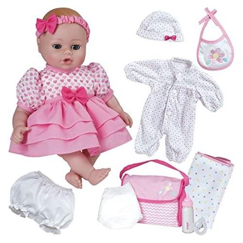 아도라 베이비 Adora PlayTime Baby 12 Piece Gift Set Pink 13 Girl Washable Cuddly Soft Toy Play Doll with OpenClose Eyes for Kids 3+