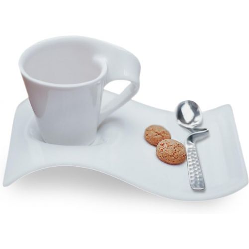  [아마존베스트]Villeroy & Boch 1024847556 New Wave Espresso Cups, 8 inches, White