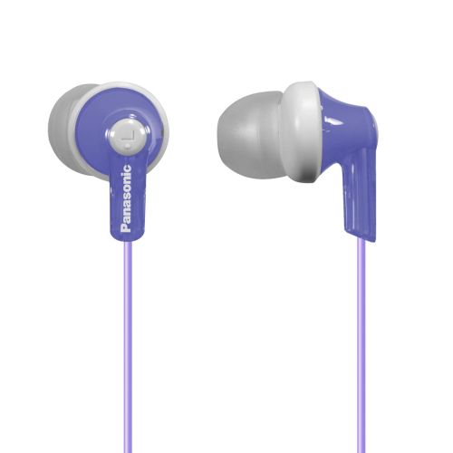 파나소닉 Panasonic ErgoFit In-Ear Earbud Headphones RP-HJE120-V (Purple) Dynamic Crystal Clear Sound, Ergonomic Comfort-Fit,Violet