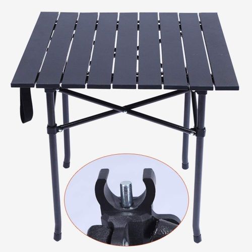  BHH-Picnic table Outdoor Folding Picnic Table and Chair Set of 5 Aluminum Alloy Multifunctional Portable Camping Barbecue Garden Terrace Self-Driving Beach Yard Home Simple Lightweight Sturdy Dura