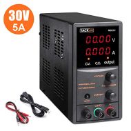 [아마존 핫딜] [아마존핫딜]DC Power Supply Variable, Switching DC Regulated Power Supply with 4 Digital LCD Display (0-30V/0-5A), Reverse Polarity/High Temperature Protection, 110V/115CM Alligator Leads Incl