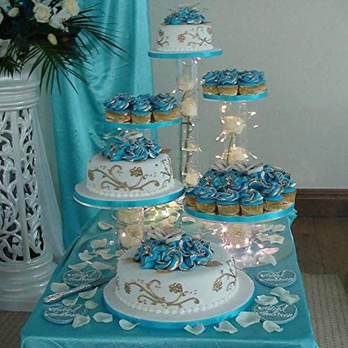  Tableclothsfactory Lovely 6 Tier HEAVY DUTY Acrylic Crystal Glass Clear Cake Dessert Decorating Stand For Birthday Xmas Party Wedding