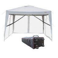 VINGLI 10 x 10 EZ POP UP Canopy Tent with 4 Removable Mesh Sidewalls,Shelter Anti-UV Anti-Mosquito, Screen House Family Party,Folding Instant Commercial Wedding Gauze Gazebo,Wheele