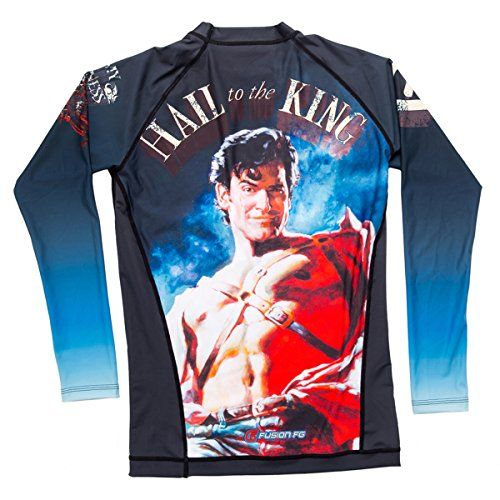  Fusion Fight Gear Army of Darkness Hail to The King Compression Shirt BJJ Rash Guard