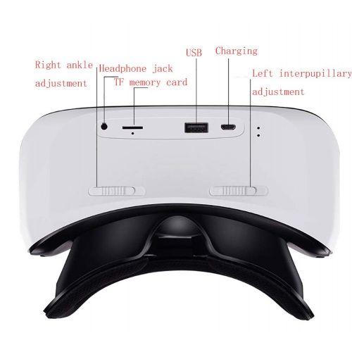  YDZSBYJ VR Headsets VR Glasses, WiFi HD 3D Virtual Reality Glasses AR Mobile Cinema/Video/Game, Head-Mounted, Breathable, White (Color : White)