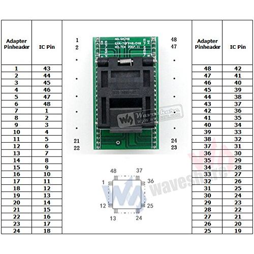  ALLPARTZ Waveshare QFP48 to DIP48, Programmer Adapter