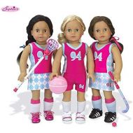 Sophias Doll Clothes Sports Uniform & Equipment | Fits 18 Inch Dolls | Tank, Shorts, Skort, Socks, Cleats, Shin Guards, Basketball, Field Hockey, Lacrosse