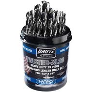 Champion Cutting Tool Corp Champion Cutting Tool Brute Platinum 29 Piece 116-12 x 64ths HSS Mechanics Length Twister-XL28 Drill Bit Set-135 Degree Split Point, Water Resistant Index-MADE IN USA