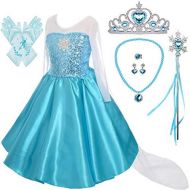 Lito Angels Girls Princess Dress Up Costumes Snow Queen Dress Halloween Christmas Costume with Accessories