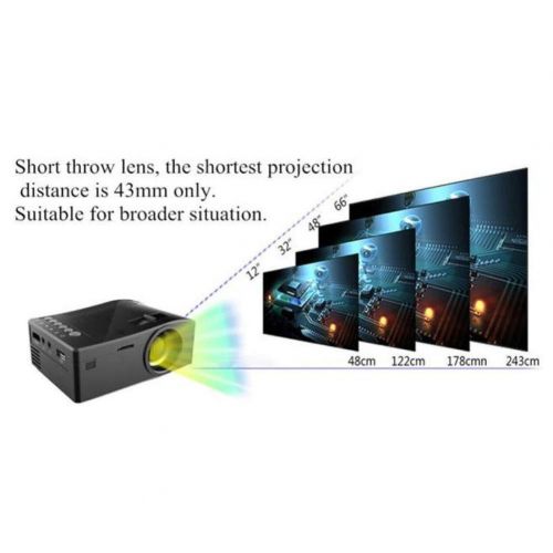  MLL Mini Projector Smart HD LED Video Projector with 66 Display for Home Theater Compatible with Smartphone 1080pHDMISupported Black