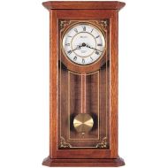 Bulova C3375 Solid Oak Case with Metal Dial Cirrus Chiming Wall Clock