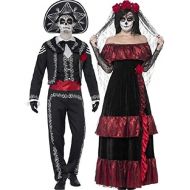 Fancy Me Mens Couple Day Of The Dead Full Length Skeleton Fancy Costume