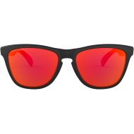Oakley Mens Frogskins (a) Non-Polarized Iridium Rectangular Sunglasses, Matte Black, 54.02 mm