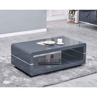 Best Quality Furniture Glass Top Coffee Table, Dark Gray