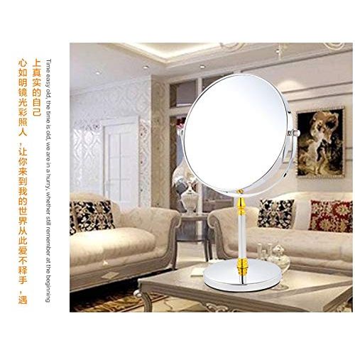  WUDHAO Vanity Mirror,Makeup Mirror 8 Inch 3X Magnification Desk Stand Mirror Round Double Dual Side Rotating Cosmetic Mirror with Multicycle Base with Lights Wall Mounted