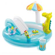 Treslin The Cartoon Crocodile Fountain Baby Inflatable Pool ，Children Swimming Pool，@White