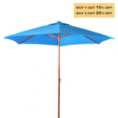  Panbay 8Ft Sunbrella Market Beach Umbrella Patio Outdoor Table Umbrella with Tilt Bonus Weatherproof Cover with Polyester Canopy Portable for UV Protection UPF 50+ (Sunbrella Light
