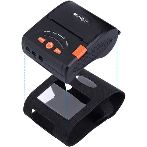  Mobile Thermal Receipt Printer MUNBYN 58MM Bluetooth Printer with Leather Belt Compatible with Android iOS for Small Business ESCPOS,DO NOT Support Square,Mac