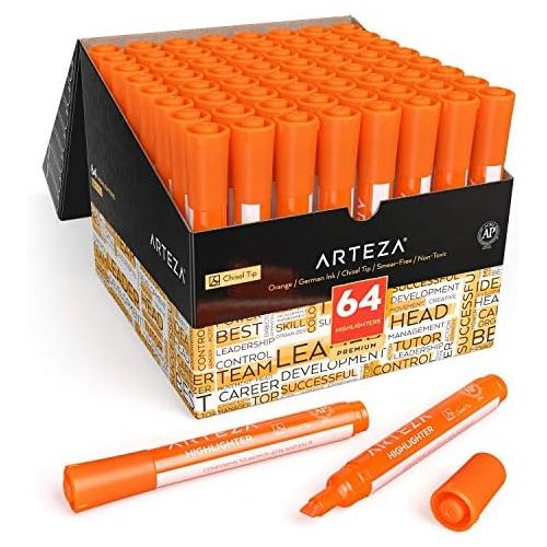  [아마존핫딜][아마존 핫딜] ARTEZA Arteza Highlighters Set of 64, Orange Color, Wide Chisel Tips, Bulk Pack of Markers, for Office, School, Kids & Adults