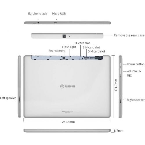  [아마존 핫딜]  [아마존핫딜]ALLDOCUBE M5X 4G LTE Tablet, 10.1 HD Dispaly,4GB RAM,64GB ROM,Android 8.0,WiFi、Bluetooth,2MP/5MP Camera,White