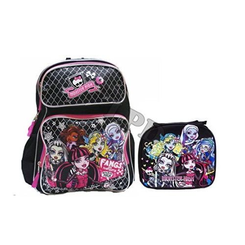  5Star-TD Monster High Large Backpack with Insulated Lunch Bag Set 2 Pcs .