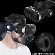 TSANGLIGHT 3D Virtual Reality Headset, Tsanglight VR HeadsetGlasses with Built-in 3D Headphones for 4.5-6.0 AndroidIOS for Samsung Galaxy S7 Edge S6, iPhone 7 6 6S Plus etc