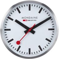 Mondaine 40cm Wall Clock - White Dial - Silver-Tone Case - Dust Resistant